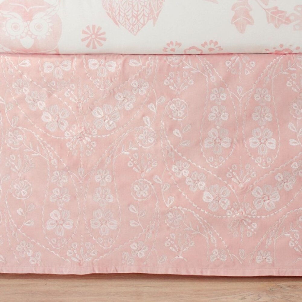 Pottery Barn Kids Mckenna velvet crib skirt New in Package